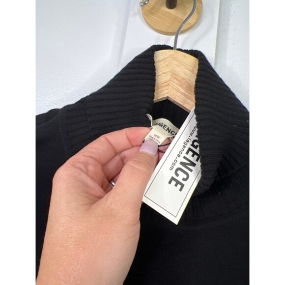 NWT L'agence Kirby Long Sleeve Turtleneck Cut Out Knit Dress Black Size: Medium - Picture 6 of 8